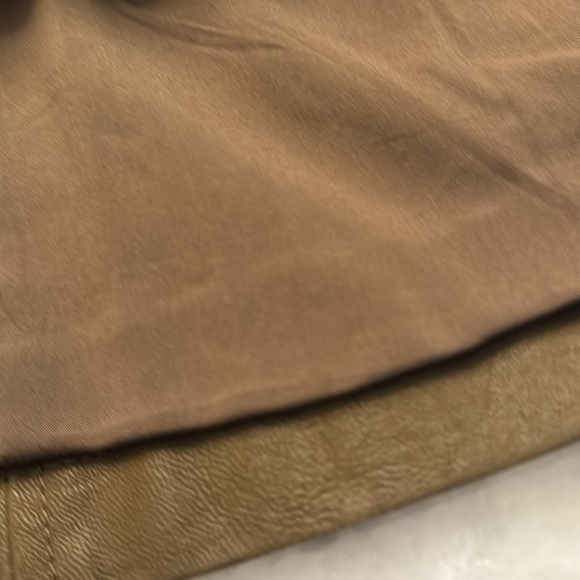 Free People Chestnut brown/ olive faux leather Skirt size 12 - Picture 4 of 15
